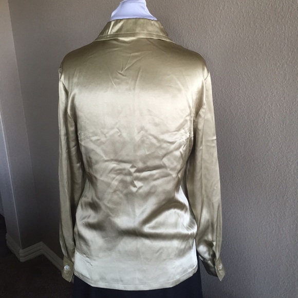 VINTAGE Y2K Femme De Carriere 100% Silk Blouse - Size Medium / Oversized Small - Picture 2 of 5